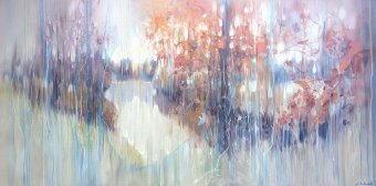 Pittura "Il gioiello di novembre", pittore Gill Bustamante olio tela alla Jose Art Gallery