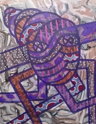 Painting "Something. Purple mood." by painter Yuliya Vasina acrylic canvas at Jose Art Gallery