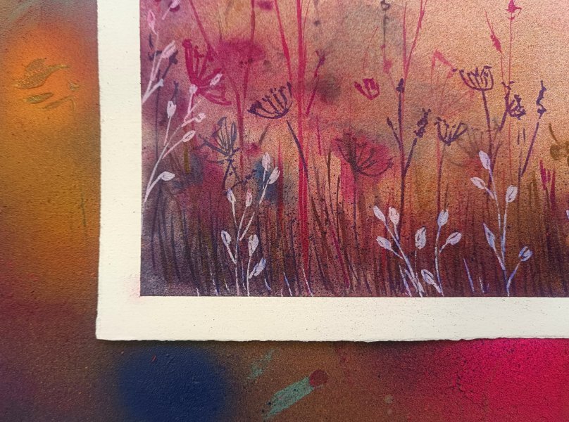 Additional view 1: Surrealism Animal Painting Lavender Drift by painter Evgenia Smirnova watercolor paper 