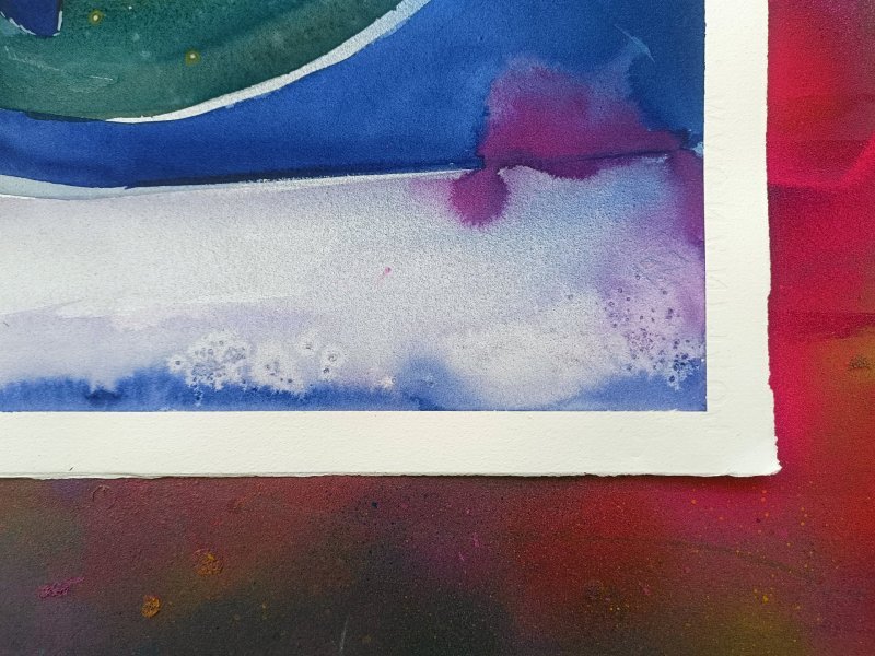 Additional view 3: Surrealism Landscape Painting Into the Moonlight by painter Evgenia Smirnova watercolor paper 