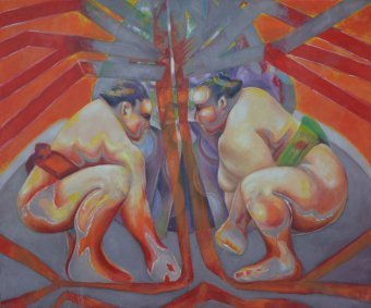 Ritual de sumô antes do início da luta