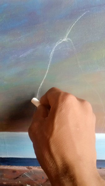 Additional view 1: Fine Art Still-Life Painting Lone Pear on a Table by painter Isaac Opoku Badu acrylic canvas 