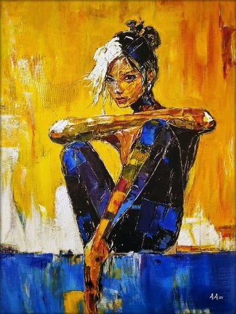 Painting "Dance on the Palette" by painter Alexander Aksyonov acrylic canvas at Jose Art Gallery