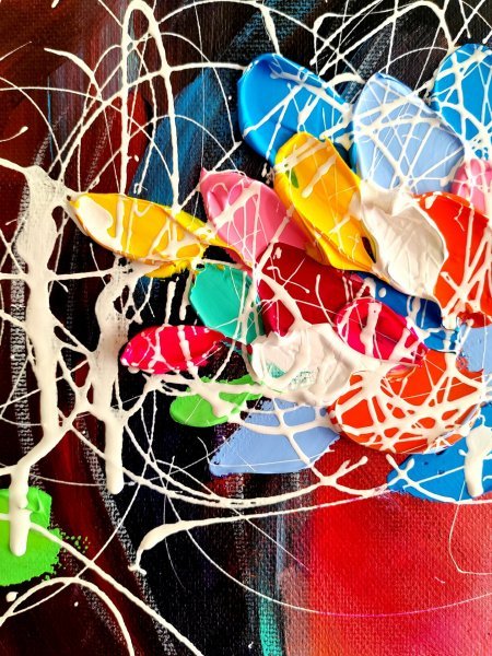 Additional view 4: Pop Art Portrait Painting Dreaming - colorful portrait by painter Aliaksandra Tsesarskaya acrylic canvas 