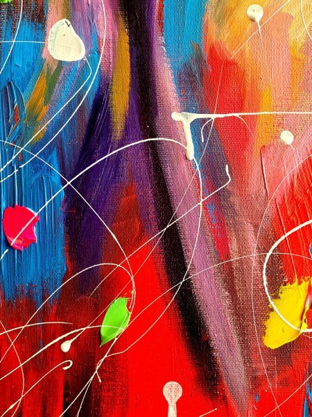 Additional view 8: Pop Art Portrait Painting Dreaming - colorful portrait by painter Aliaksandra Tsesarskaya acrylic canvas 