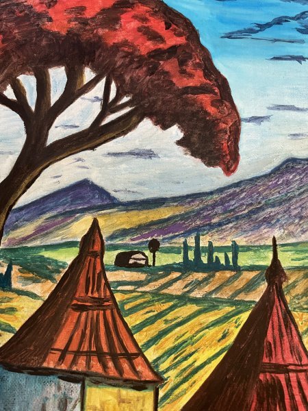 Additional view 3: Contemporary Art Landscape Painting Sunny Valley by painter SimonD. watercolor canvas 