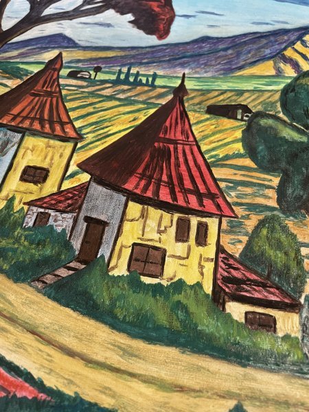 Additional view 4: Contemporary Art Landscape Painting Sunny Valley by painter SimonD. watercolor canvas 