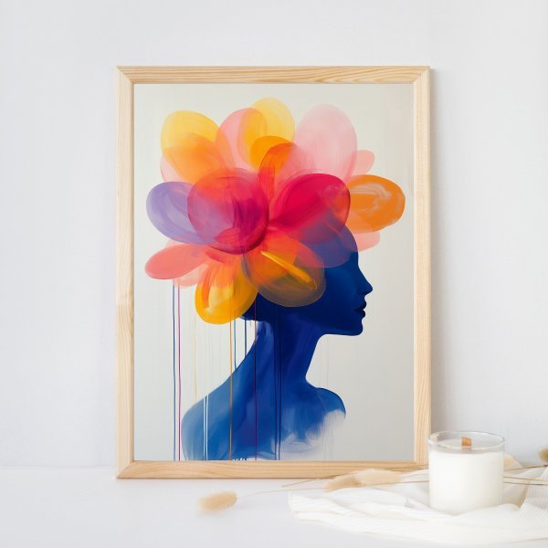 Additional view 1: Abstract Portrait Painting The Weight of Color Emotional Abstraction by painter Tatiana Taner ink canvas 
