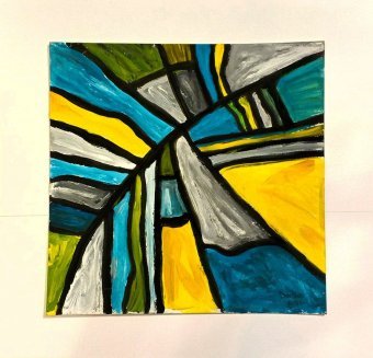 Pintura "Red de luz abstracta de doble cara", pintor Light1Logic  gouache cartulina en Jose Art Gallery