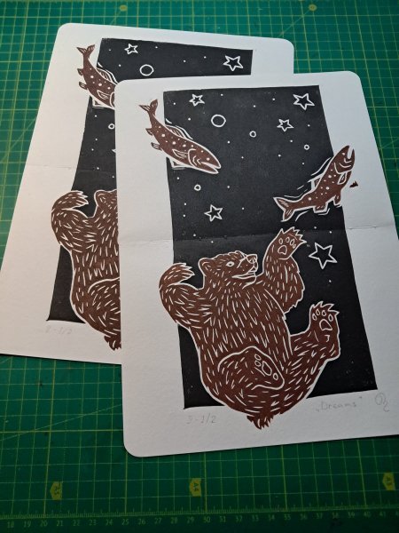 Zusätzliches Bild 1: Symbolismus Tiermalerei Graphik "Dreams", illustrator Ivan Ohirmenko Gravüre Papier 