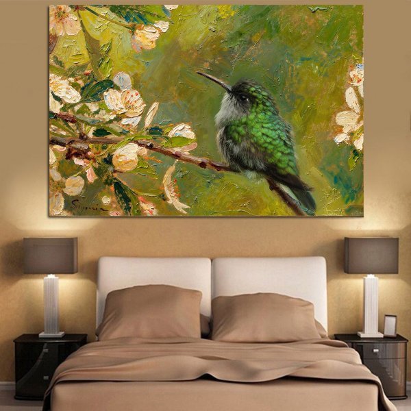 Dodatkowy obraz 5: Kolorowy Fotoimpresjonizm Fotografia "Koliber wśród kwiatów wiśni", fotograf Orlando Sanchez Cabrera 