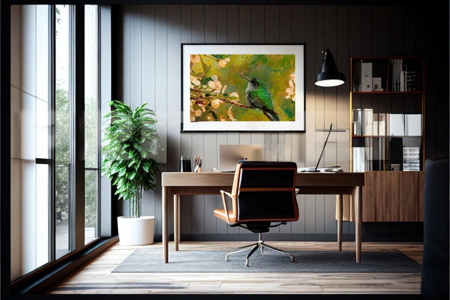 Dodatkowy obraz 7: Kolorowy Fotoimpresjonizm Fotografia "Koliber wśród kwiatów wiśni", fotograf Orlando Sanchez Cabrera 