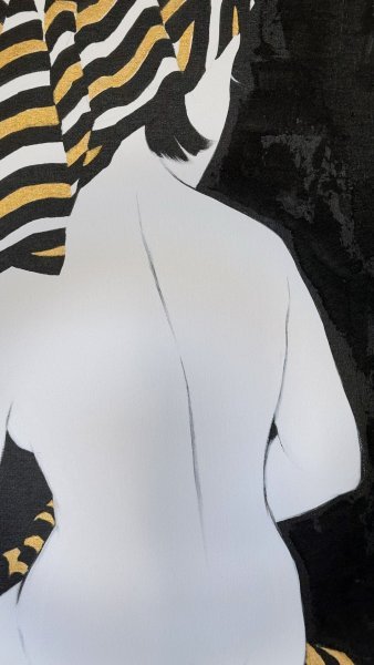 Додаткове зображення 2: Абстракціонізм Ню Живопис "Драпірований в елегантність", живописець Irtsya Boyko акрил холст 