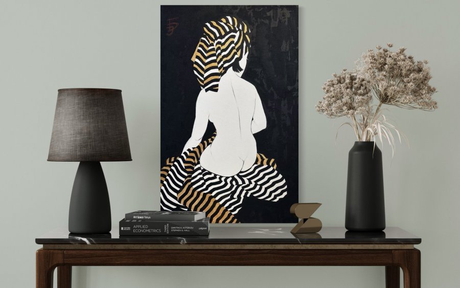 Додаткове зображення 6: Абстракціонізм Ню Живопис "Драпірований в елегантність", живописець Irtsya Boyko акрил холст 