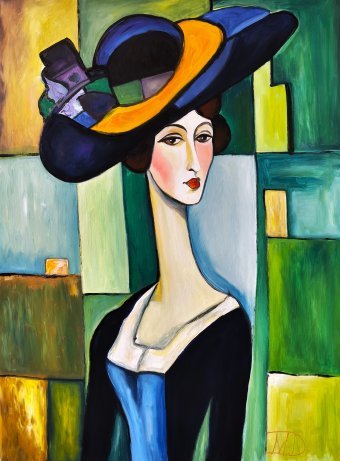 Painting "Beauty Arrogance" by painter Denis Mihai acrylic canvas at Jose Art Gallery