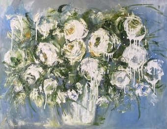 Harmonie dans l'étreinte des roses blanches