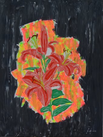 Painting "Lily" by painter Goswin Houy acrylic canvas at Jose Art Gallery