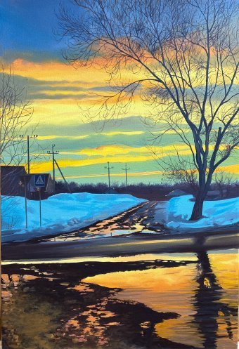 Desenho "Roda-gigante", ilustrador Maxim Budayev óleo tela para pintura na Jose Art Gallery