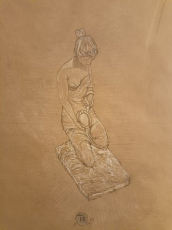 Drawing "Vintage Mythology" by illustrator roberto ferrando pencil paper at Jose Art Gallery