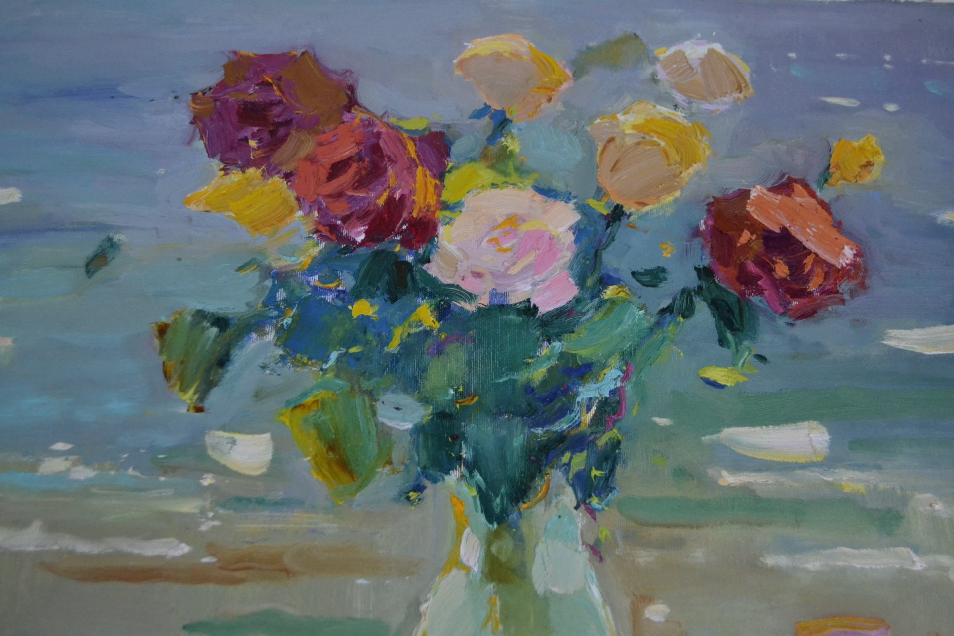 Roses by the sea - painting