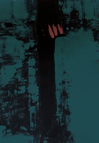 Teal and Black Abstract: Depth and Emotion