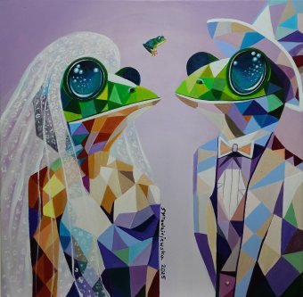 Painting "Love me" by painter Sylwia Młodziejewska acrylic canvas at Jose Art Gallery