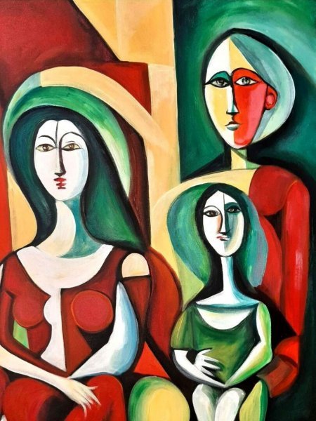 Dodatkowy obraz 3: Abstrakcjonizm Obyczajowy Malarstwo "Zdjęcie rodzinne", malarz Denis Mihai akryl płótno 