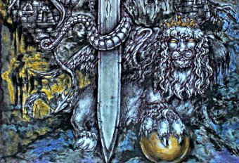 Drawing "ROYAL LEGACY XIV - CULT SP" by illustrator ANGEL PIANGELO mixed method cardboard at Jose Art Gallery