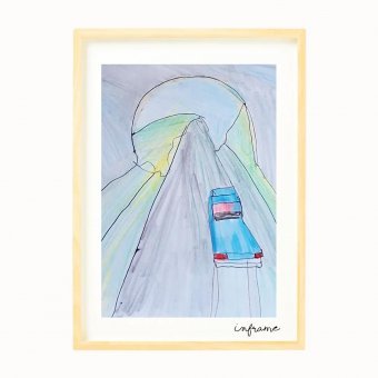Peinture "L'autoroute", peintre Irfan Ajvazi pastel papier à la Jose Art Gallery