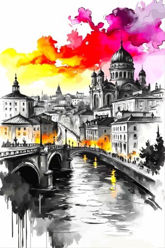 Arte digital "Vista encantada del horizonte", artista digital Viktor Levchenko en Jose Art Gallery
