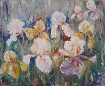 Peinture "Iris magiques", peintre Nadiya Ulyanich huile toile à la Jose Art Gallery