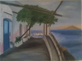Painting "Aeolian Islands" by painter Sebastiana Leonardi oil canvas at Jose Art Gallery