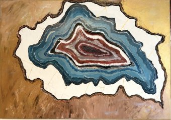 Pintura "Ágata Acrílica: La Esencia de los Minerales en el Arte", pintor M.E.G técnica mixta lienzo en Jose Art Gallery