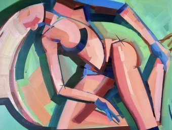 Painting "Ray of Light. Nude in Natural Calm" by painter Ksenia Senkevich oil canvas at Jose Art Gallery