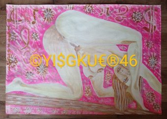 Peinture "46. Gerls Starts Abstractions", peintre Yaroslav Stratyy technique mixte papier à la Jose Art Gallery