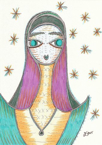 Графіка "The Mermaid Princess.", ілюстратор Ewa Dura змішана техніка папір в Jose Art Gallery