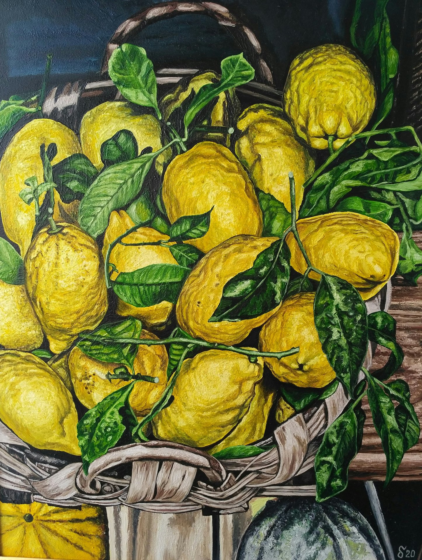 Basket with maniem lemons - buy
