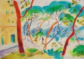 Pittura "Ritmy2", pittore Sergey Emec acquerello carta alla Jose Art Gallery