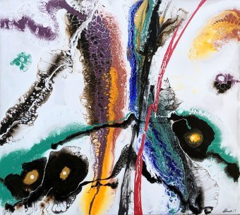 Malarstwo "Trojektor.90X100.c.akryl.2025", malarz Ilham akryl płótno w Jose Art Gallery