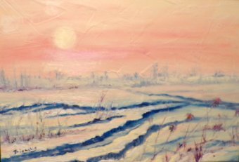 Pintura "ANTES DEL AMANECER", pintor IVANA Bianchi óleo madera en Jose Art Gallery