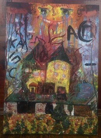 Painting "Apocalypse" by painter Veronika Gorodiska acrylic canvas at Jose Art Gallery