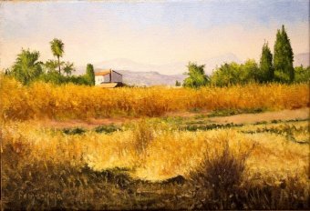 Pittura "Frutteto di Moncofa", pittore Vicent Penya-Roja olio tela alla Jose Art Gallery