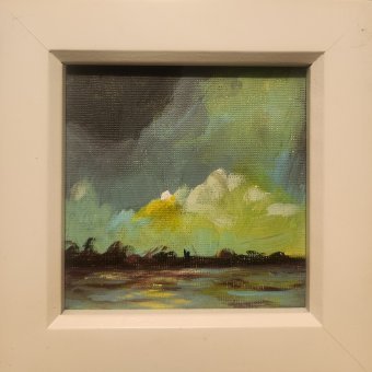 Painting "After the Storm, Light Return" by painter Ovwede Efe Art acrylic paper at Jose Art Gallery