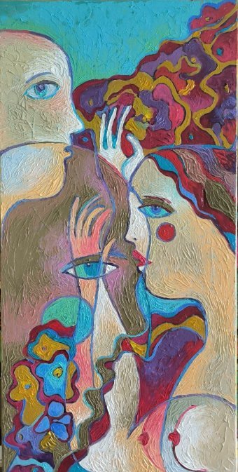 Pintura "Emoções Unificadas: Faces do Amor Interior", pintor Katerina Sapozhkova óleo tela de pintura na Jose Art Gallery