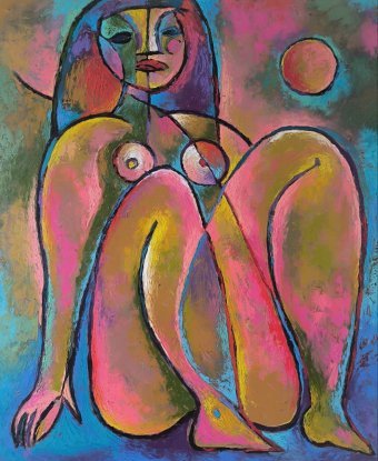 Pintura "Mulher Nua Expressiva de 2025", pintor Katerina Sapozhkova óleo tela de pintura na Jose Art Gallery