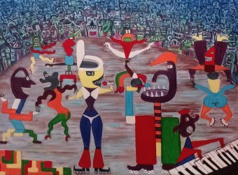 Pittura "Denti. Concerto di gala", pittore Yuliya Vasina acrilico tela alla Jose Art Gallery