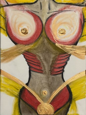 Painting "Adi ShakTi" by painter MR mixed method canvas at Jose Art Gallery