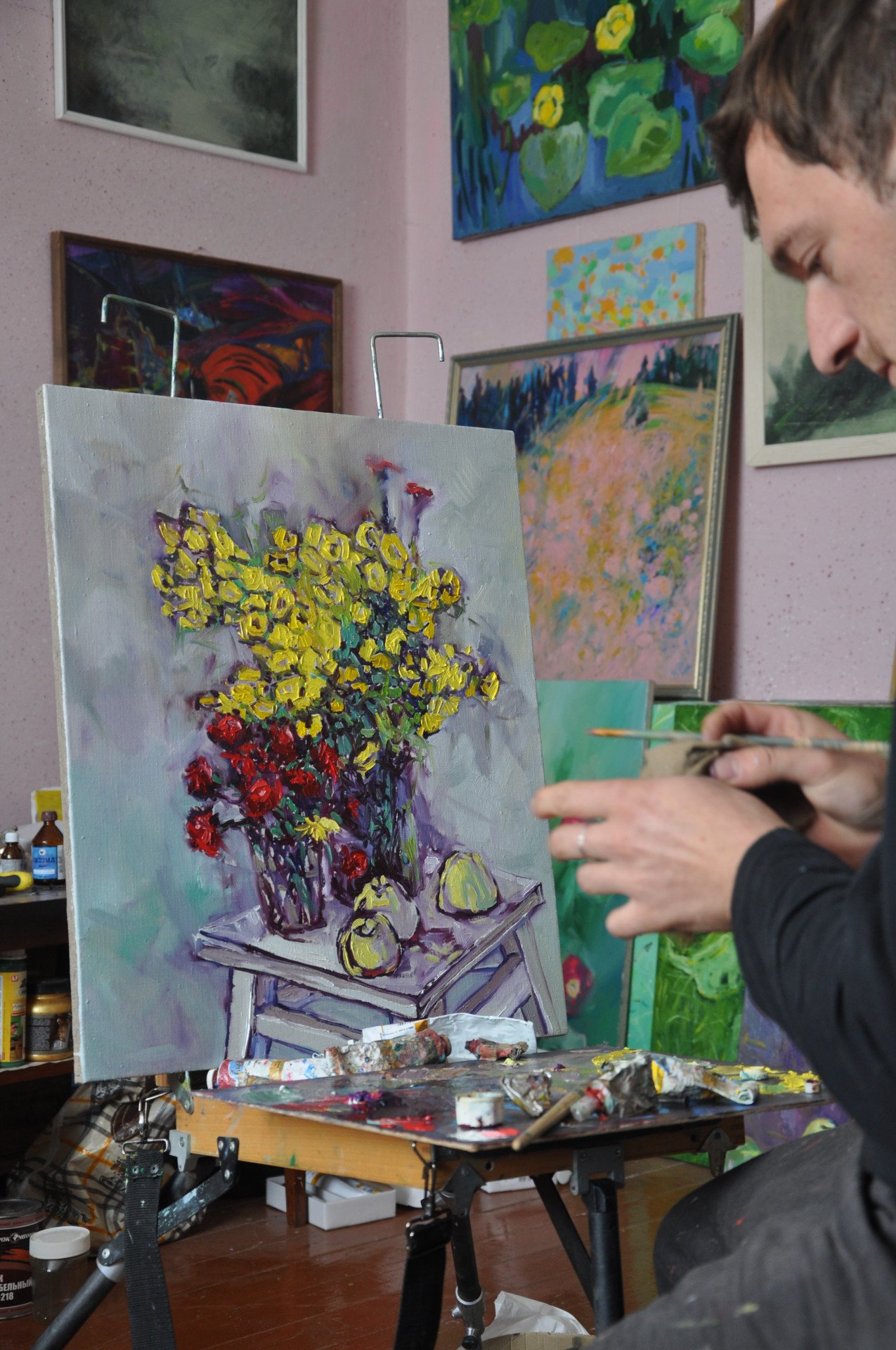 Chrysanthemums and apples - buy