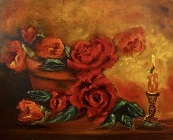 Candle Lit Roses