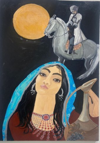 Painting "Eastern novellas about love" by painter Olga Petrova acrylic fabric at Jose Art Gallery
